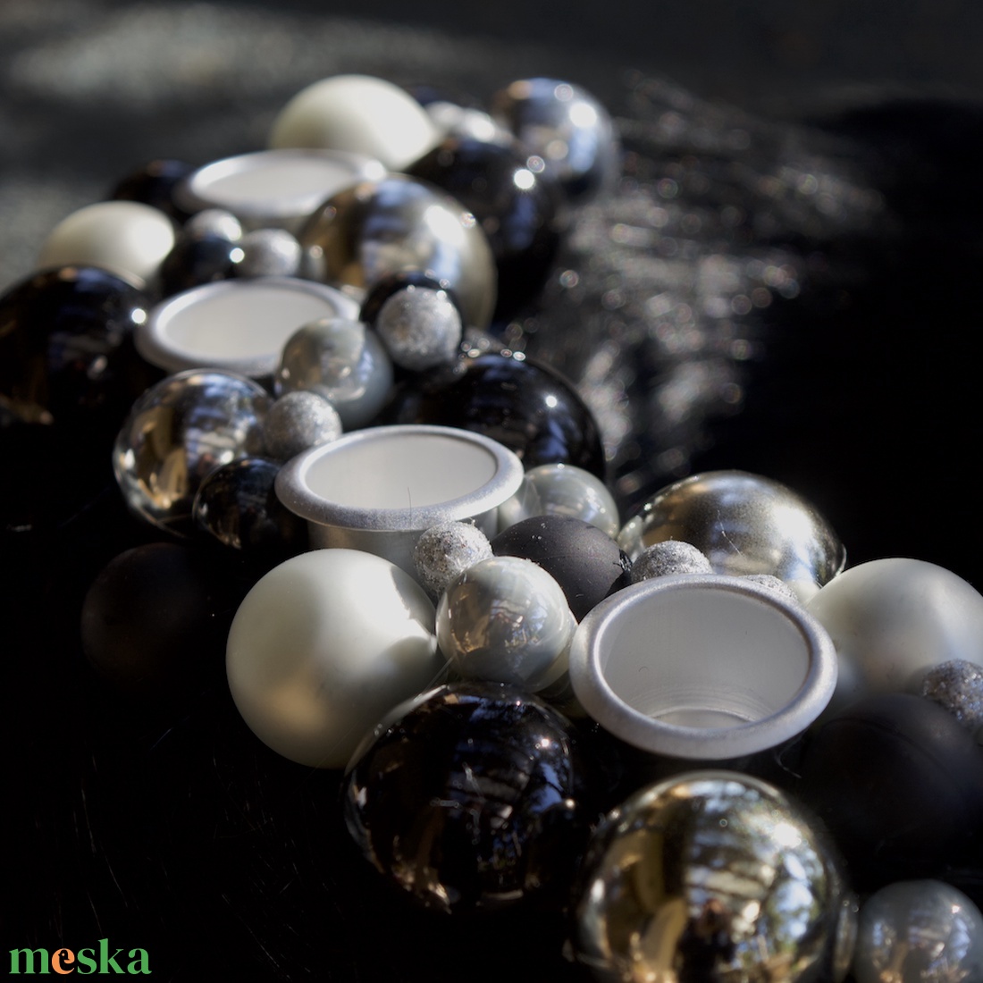 Fekete elegáns, letisztult adventi koszorú - karácsony - adventi díszek - adventi koszorú - Meska.hu