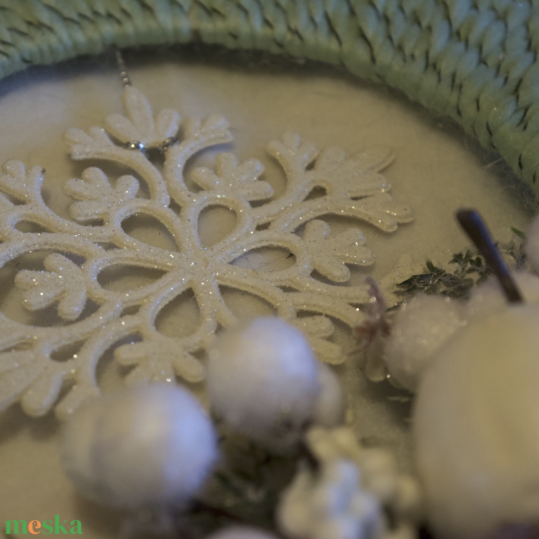 Zöld hópihe - karácsony - karácsonyi lakásdekoráció - karácsonyi ajtódíszek - Meska.hu