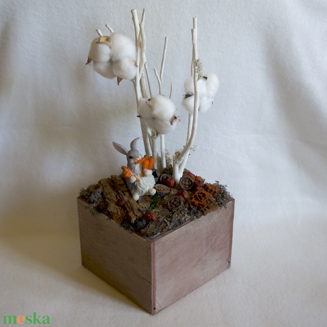 Dobozos nyuszis húsvéti asztaldísz - ünnepi díszek, dekorációk - húsvéti díszek és dekorációk - húsvéti asztaldíszek - Meska.hu