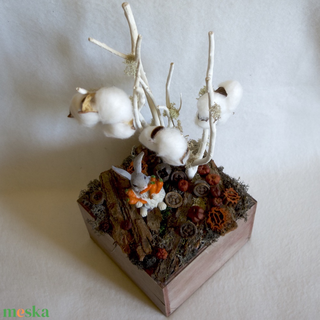 Dobozos nyuszis húsvéti asztaldísz - ünnepi díszek, dekorációk - húsvéti díszek és dekorációk - húsvéti asztaldíszek - Meska.hu