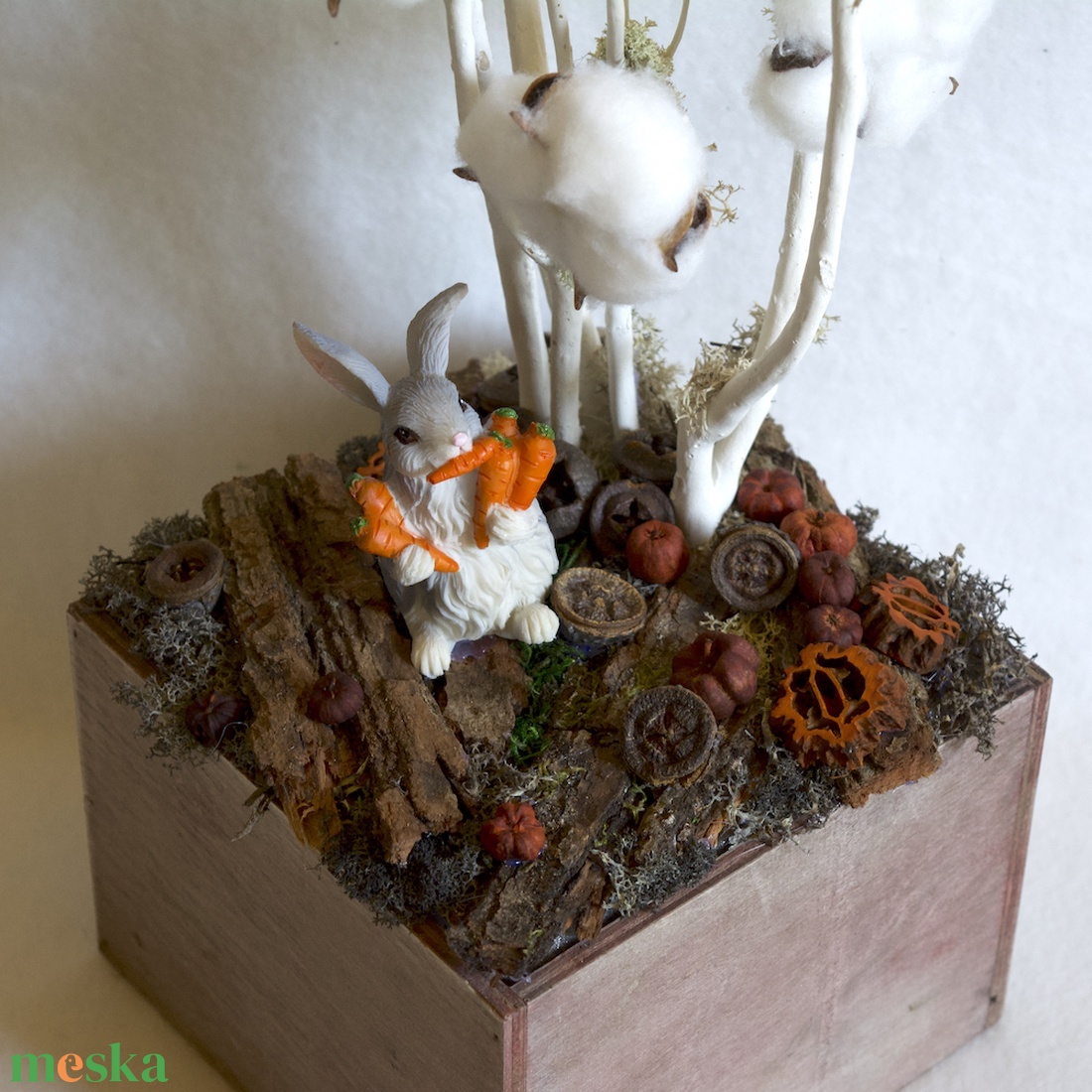 Dobozos nyuszis húsvéti asztaldísz - ünnepi díszek, dekorációk - húsvéti díszek és dekorációk - húsvéti asztaldíszek - Meska.hu