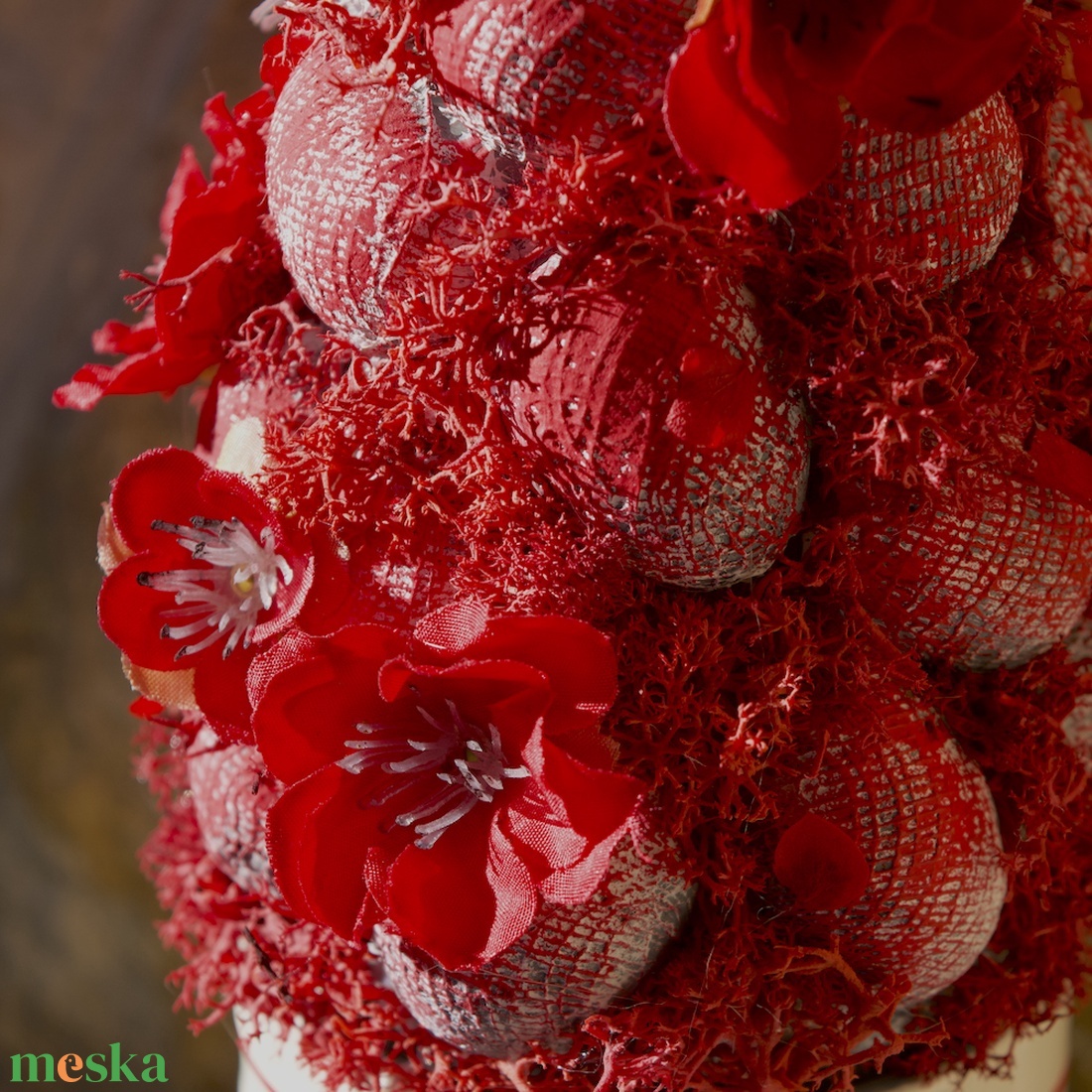 Piros tavaszi tojásfa  - ünnepi díszek, dekorációk - húsvéti díszek és dekorációk - húsvéti asztaldíszek - Meska.hu