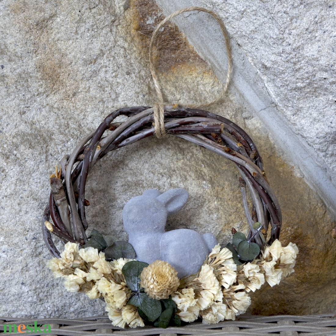 Nyuszi trió - ablak-, ajtódísz három méretben - ünnepi díszek, dekorációk - húsvéti díszek és dekorációk - húsvéti ajtódísz, kopogtató - Meska.hu