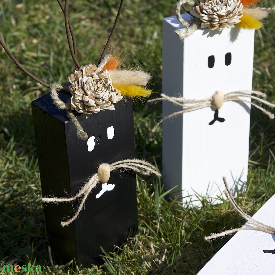 Fa nyuszi dekoráció, kültérre is - ünnepi díszek, dekorációk - húsvéti díszek és dekorációk - húsvéti asztaldíszek - Meska.hu