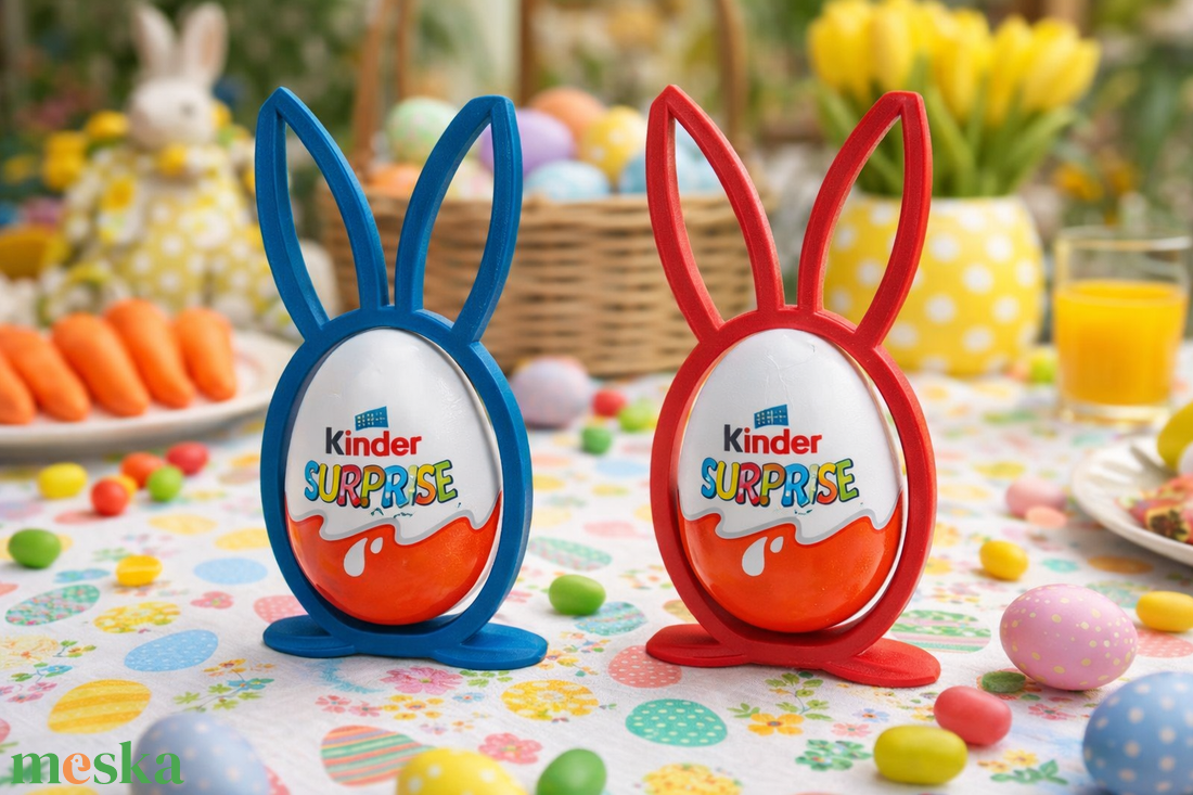 Kinder tojás tartó nyuszi - ünnepi díszek, dekorációk - húsvéti díszek és dekorációk - húsvéti asztaldíszek - Meska.hu