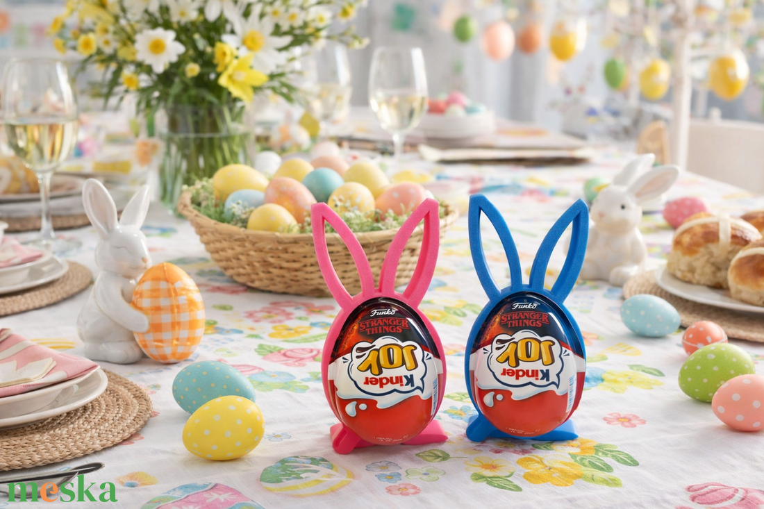 Kinder tojás tartó nyuszi - ünnepi díszek, dekorációk - húsvéti díszek és dekorációk - húsvéti asztaldíszek - Meska.hu