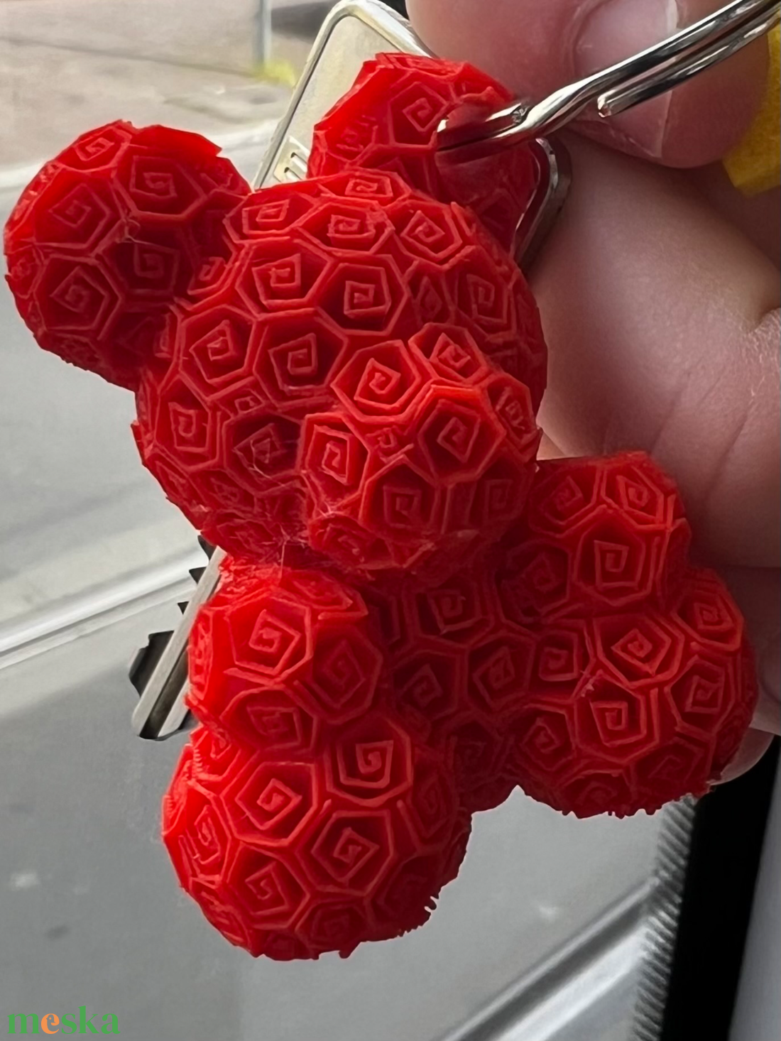 Rózsás maci kulcstartó - táska & tok - kulcstartó & táskadísz - kulcstartó - Meska.hu