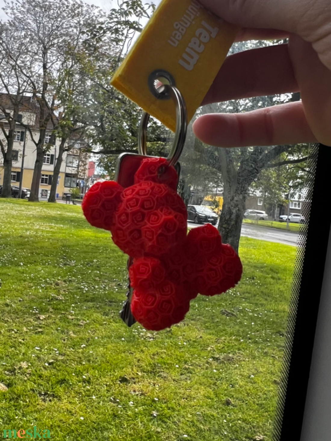 Rózsás maci kulcstartó - táska & tok - kulcstartó & táskadísz - kulcstartó - Meska.hu