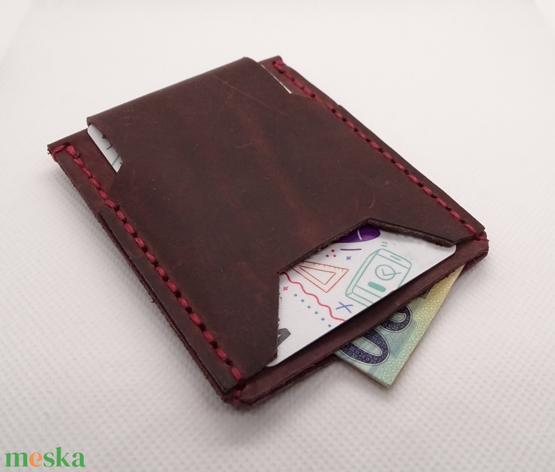 Kézzel varrt valódi marhabőr irattartó, vékony kártyatartó, minimalista bankkártyatartó, modern, ballagási ajándék - táska & tok - pénztárca & más tok - kártyatartó & irattartó - Meska.hu