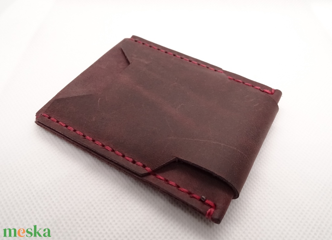 Kézzel varrt valódi marhabőr irattartó, vékony kártyatartó, minimalista bankkártyatartó, modern, ballagási ajándék - táska & tok - pénztárca & más tok - kártyatartó & irattartó - Meska.hu