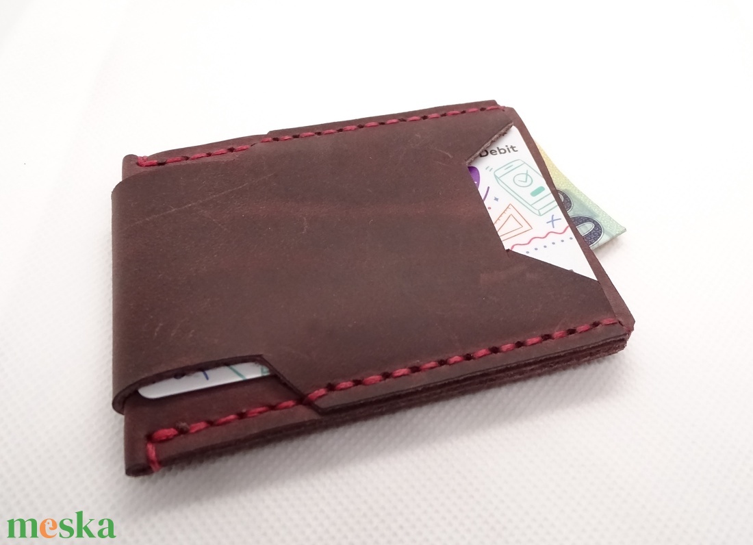 Kézzel varrt valódi marhabőr irattartó, vékony kártyatartó, minimalista bankkártyatartó, modern, ballagási ajándék - táska & tok - pénztárca & más tok - kártyatartó & irattartó - Meska.hu