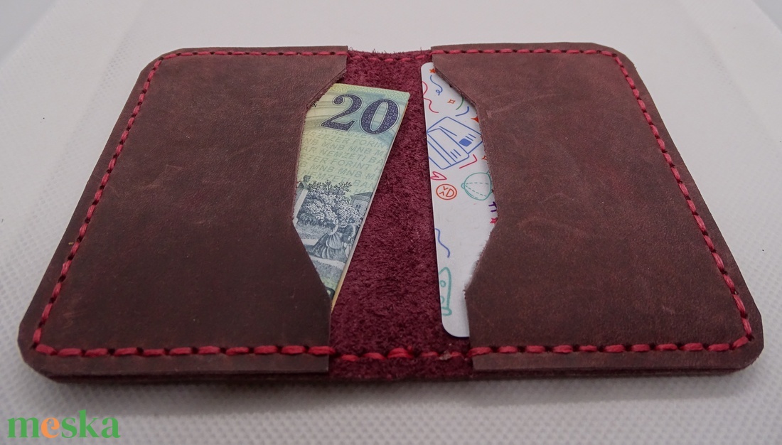 Kézzel varrt valódi marhabőr irattartó, kártyatartó, bankkártyatartó, modern, minimalista dizájn, ballagási ajándék - táska & tok - pénztárca & más tok - kártyatartó & irattartó - Meska.hu