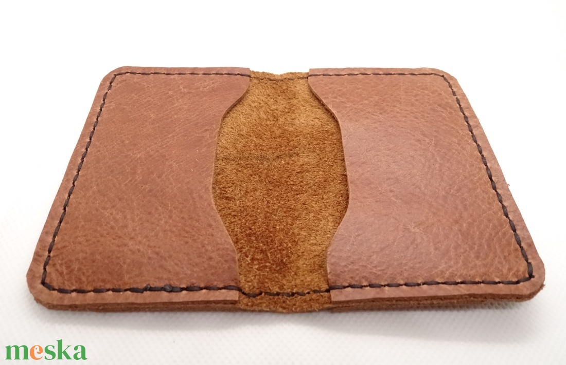 Kézzel varrt valódi marhabőr irattartó, kártyatartó, bankkártyatartó, modern, minimalista dizájn - táska & tok - pénztárca & más tok - kártyatartó & irattartó - Meska.hu