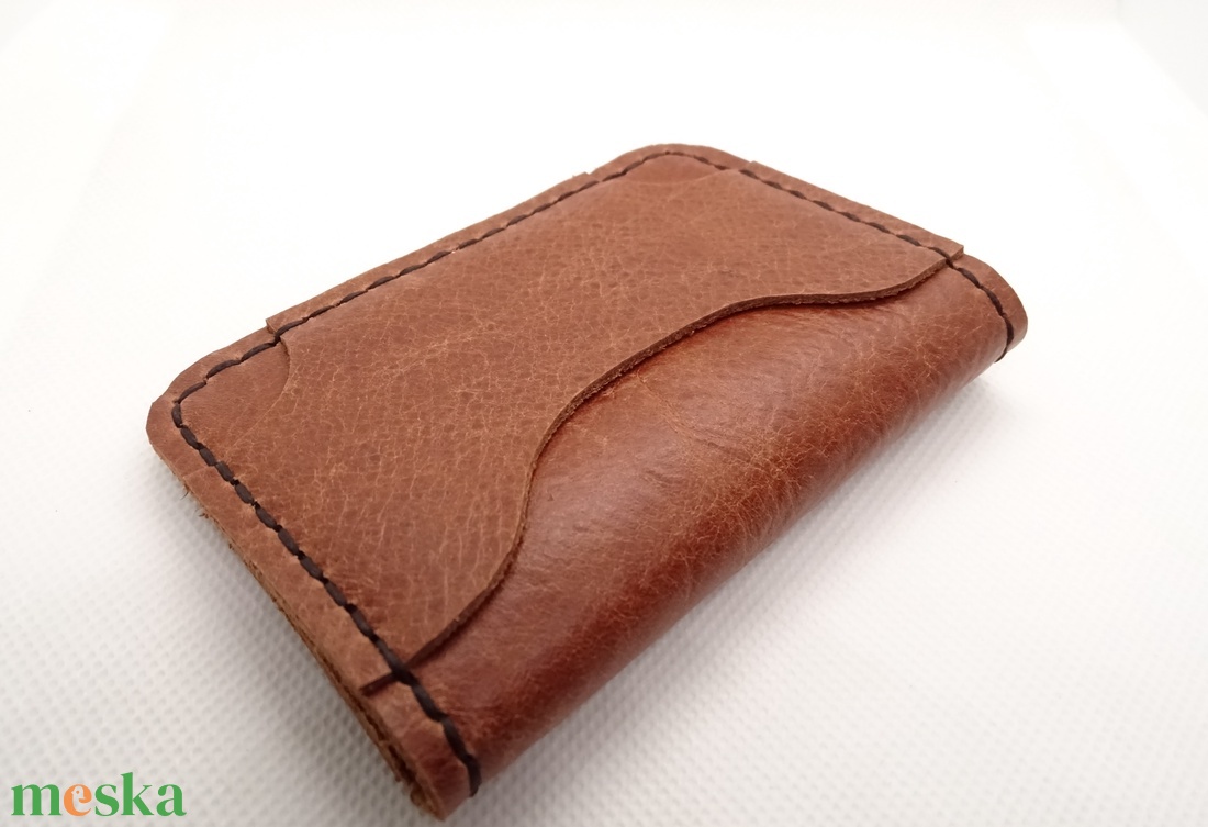 Kézzel varrt valódi marhabőr irattartó, kártyatartó, bankkártyatartó, modern, minimalista dizájn - táska & tok - pénztárca & más tok - kártyatartó & irattartó - Meska.hu