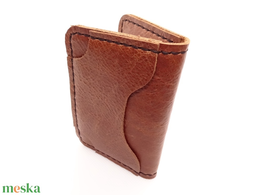 Kézzel varrt valódi marhabőr irattartó, kártyatartó, bankkártyatartó, modern, minimalista dizájn - táska & tok - pénztárca & más tok - kártyatartó & irattartó - Meska.hu