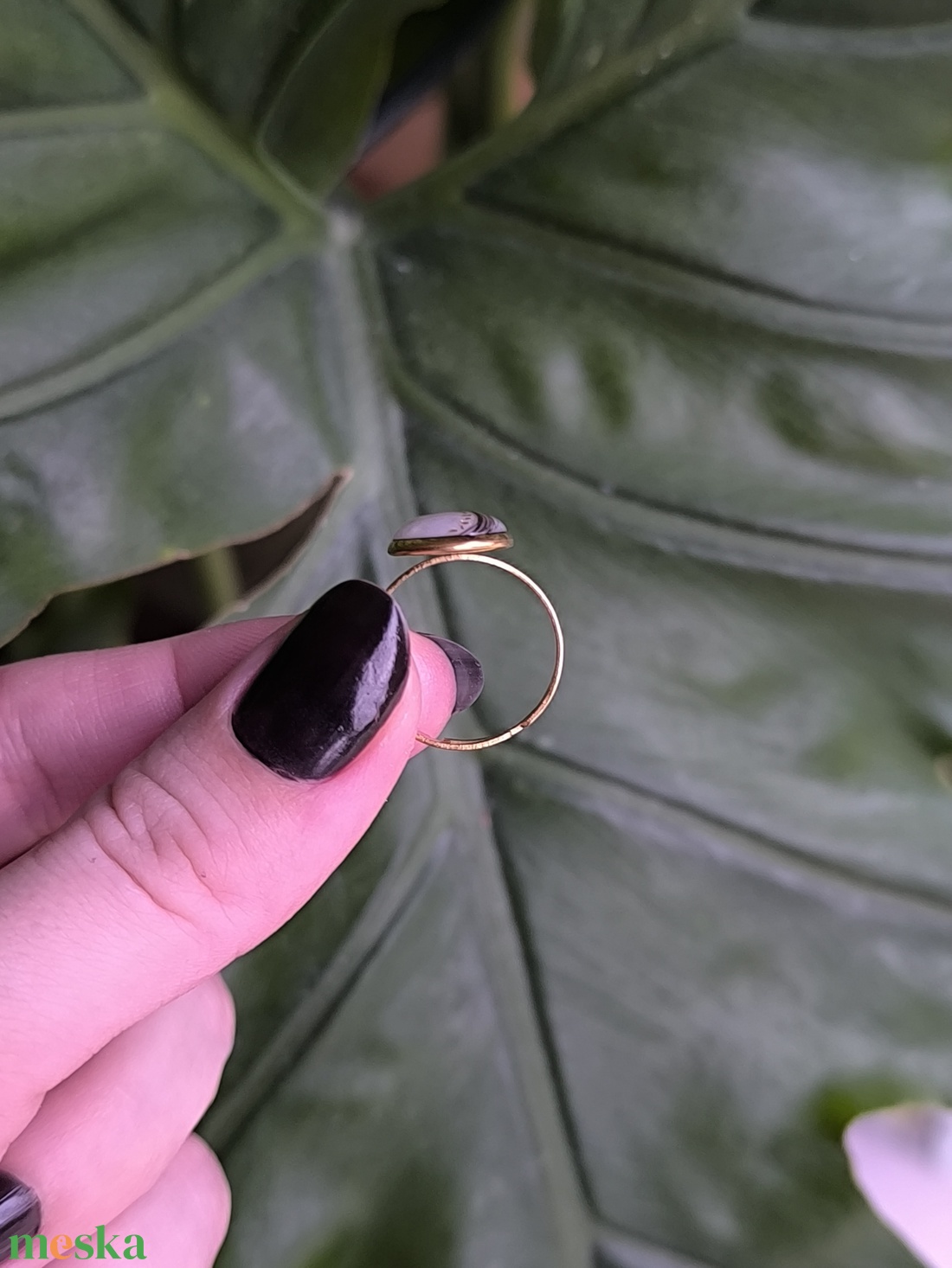 Nemesacél gyűrű anyatejjel - ékszer - gyűrű - statement gyűrű - Meska.hu