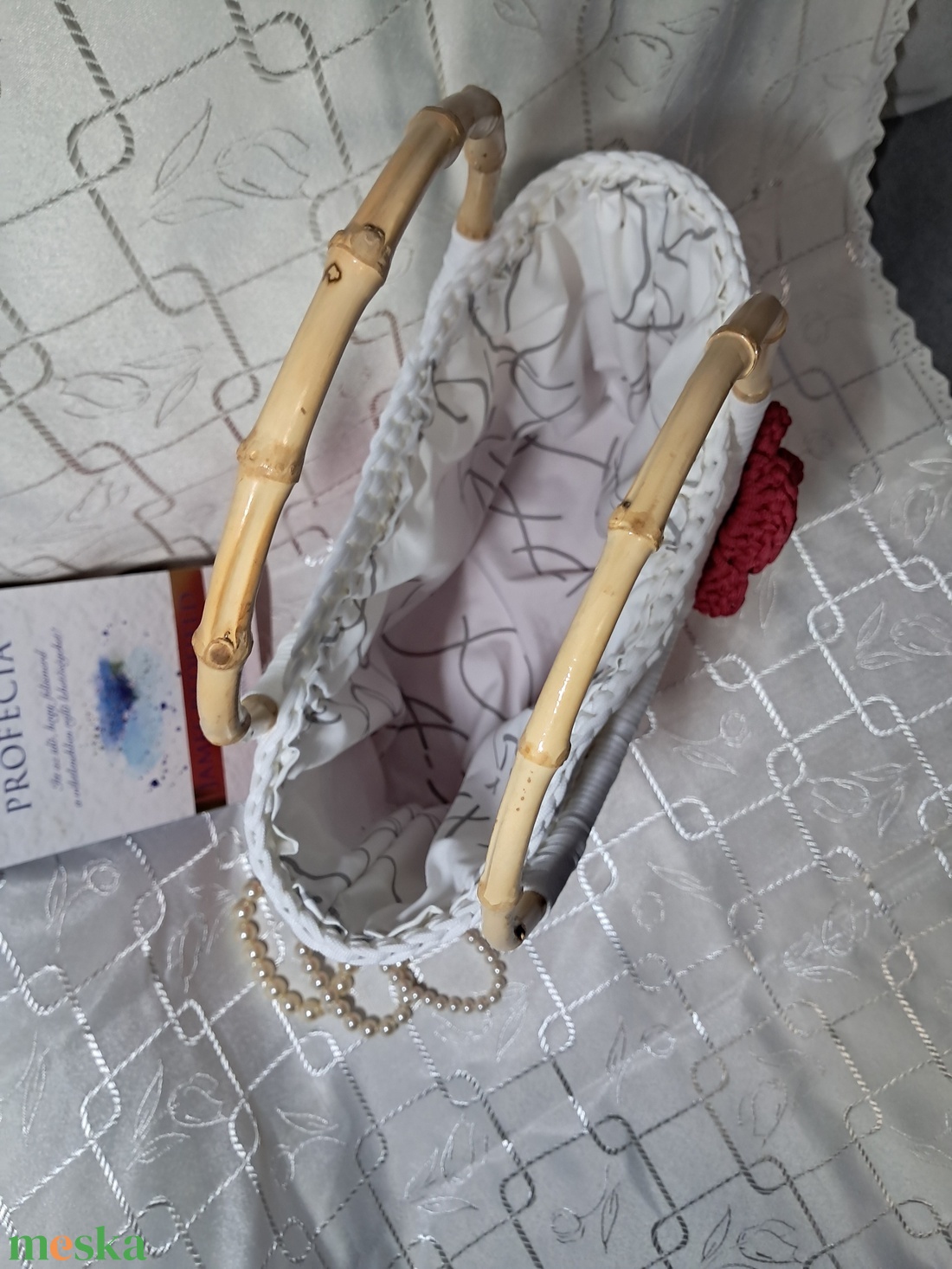 Horgolt táska virággal - táska & tok - kézitáska & válltáska - kézitáska - Meska.hu