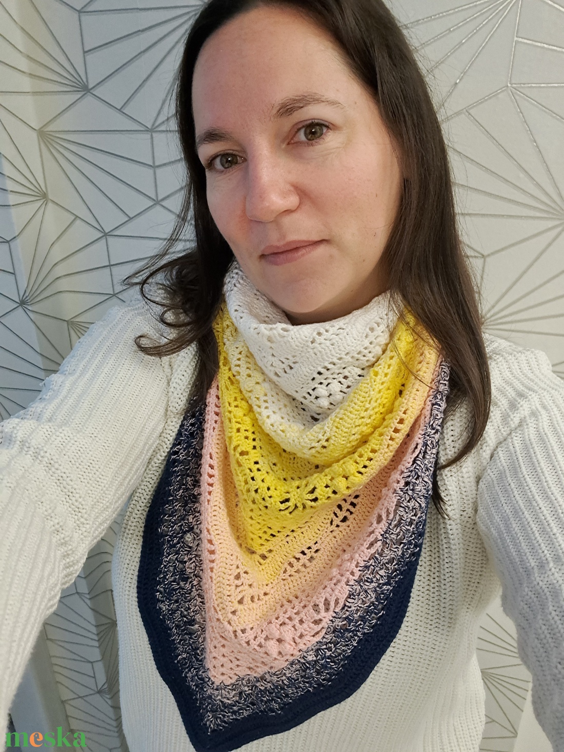 Horgolt hajnal kendő - ruha & divat - sál, sapka, kendő - kendő - Meska.hu