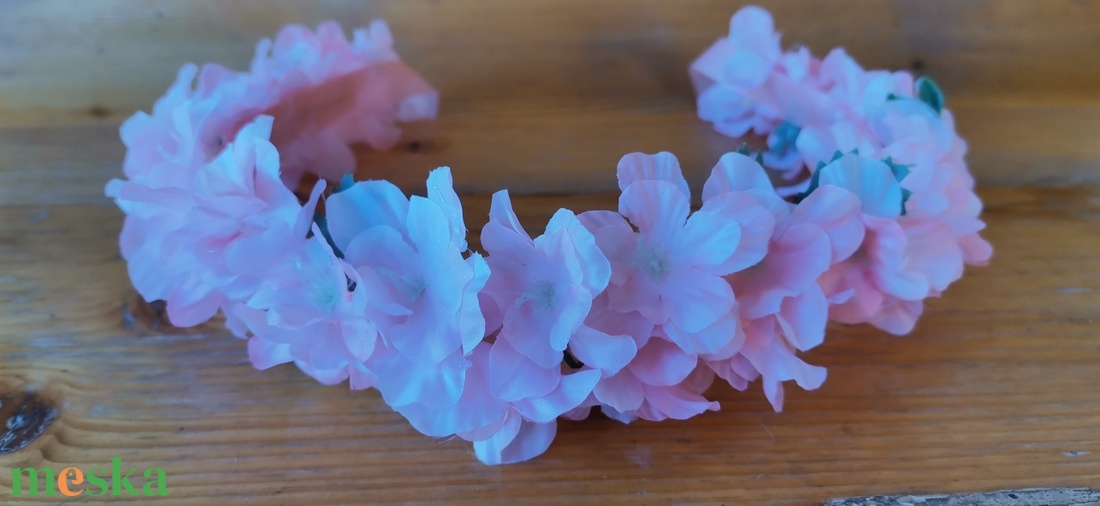 Lágy-rózsaszín fejdísz  - esküvő - hajdísz - fejkoszorú - Meska.hu