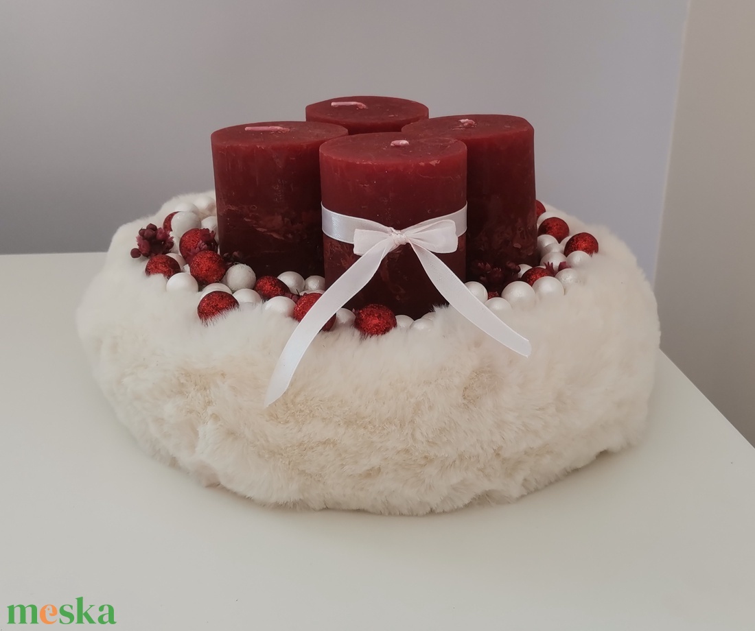 Bordó fehér adventi koszorú - karácsony - adventi díszek - adventi koszorú - Meska.hu Bordó fehér adventi koszorú - karácsony - adventi díszek - adventi koszorú - Meska.hu