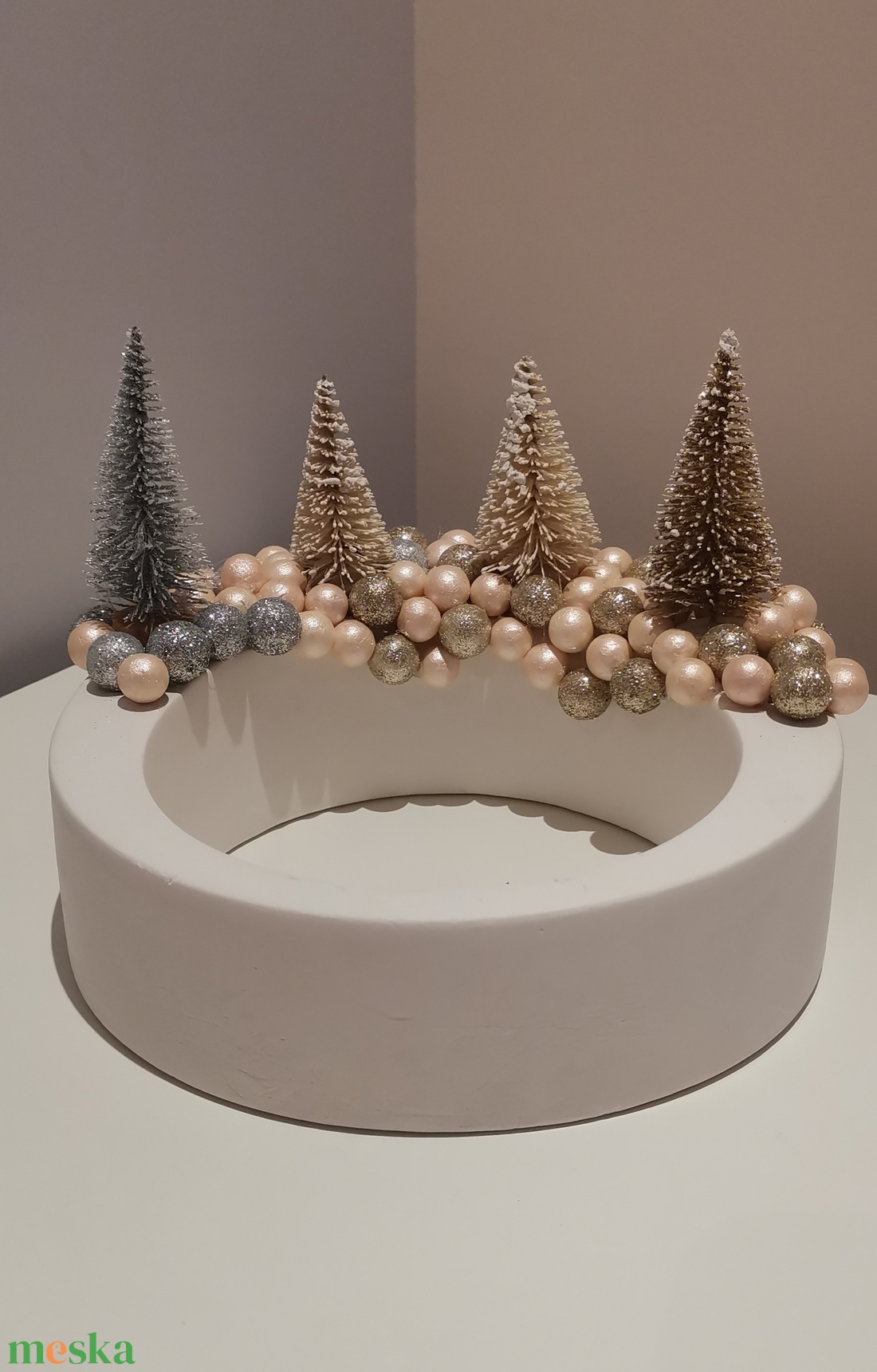 Téli kördísz - karácsony - karácsonyi lakásdekoráció - ünnepi asztaldekoráció - Meska.hu