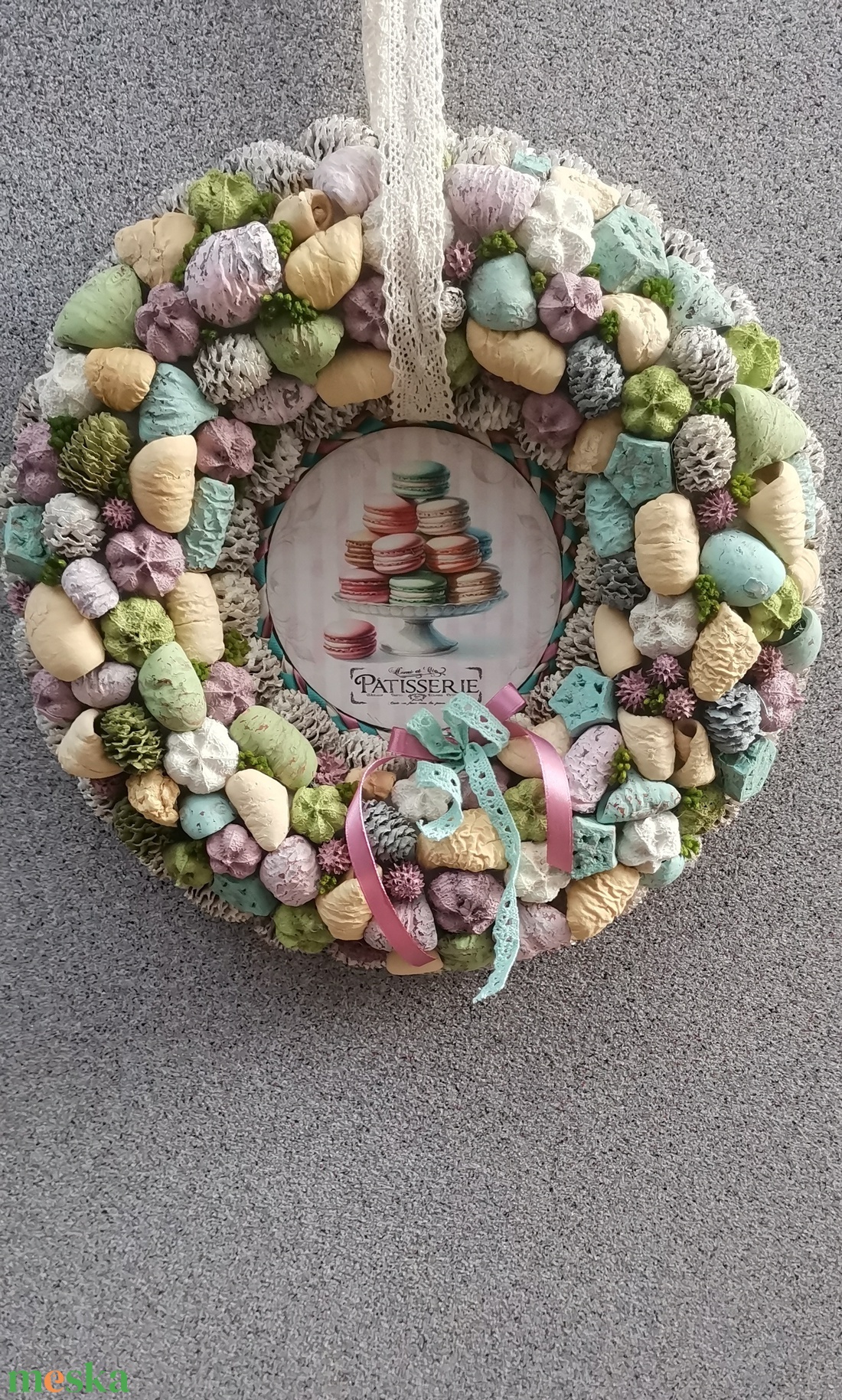 Macaron ajtódísz - otthon & életmód - dekoráció - ajtó- és ablak dekoráció - ajtódísz & kopogtató - Meska.hu