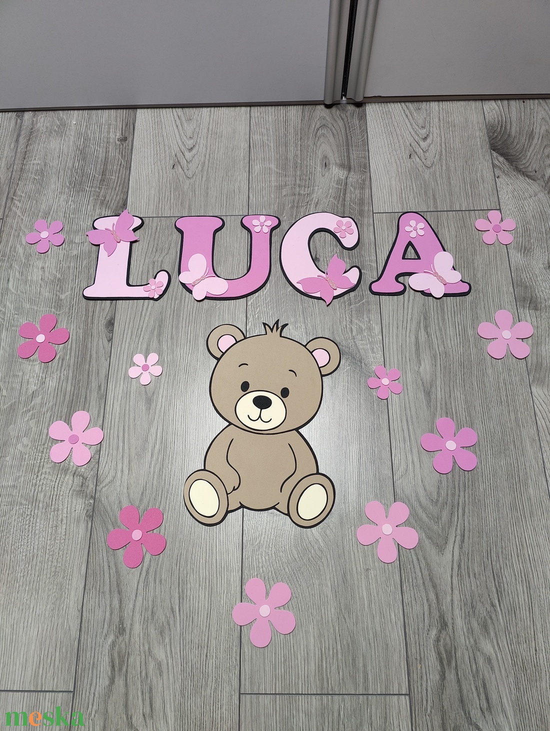 Egyedi névre szóló faldekoráció - macis névtábla gyerekszobába � - baba - mama - babaszoba dekoráció - babanév dekoráció - Meska.hu