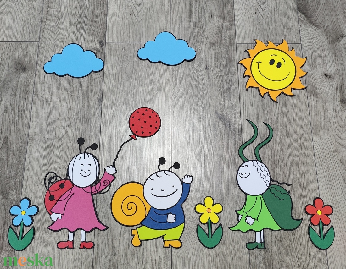 Vidám Bogárkák és Napocska � Egyedi Gyerekszoba Falidekoráció Szett � - baba - mama - babaszoba dekoráció - gyerekszoba falmatrica - Meska.hu
