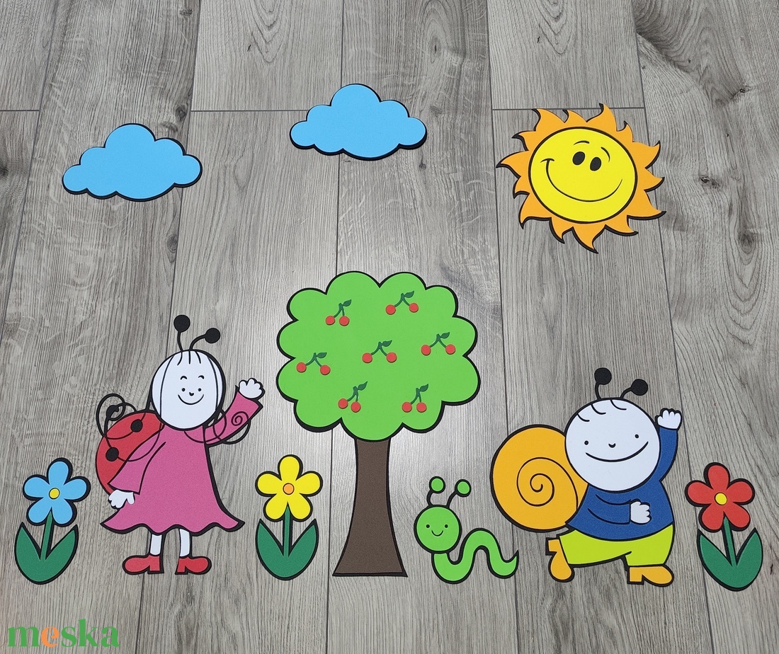 � Vidám Bogárkák és Napocska � Egyedi Gyerekszoba Falidekoráció Szett � - baba - mama - babaszoba dekoráció - gyerekszoba falmatrica - Meska.hu