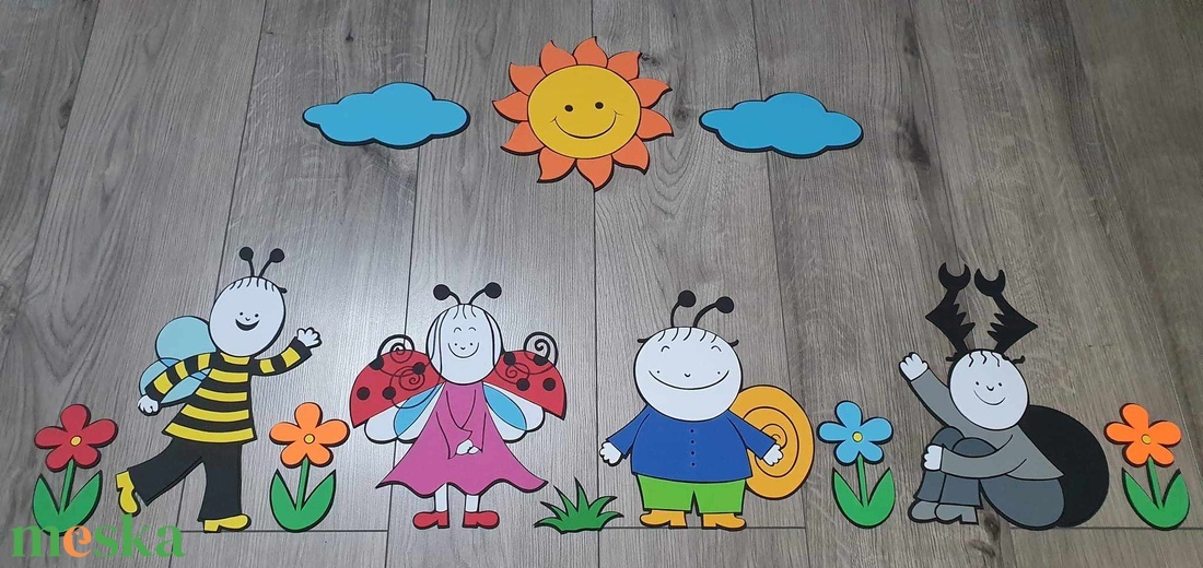 Bogyó és babóca fali dekoráció, egyedi kézzel készült gyerekszoba dísz � - baba - mama - babaszoba dekoráció - gyerekszoba falmatrica - Meska.hu