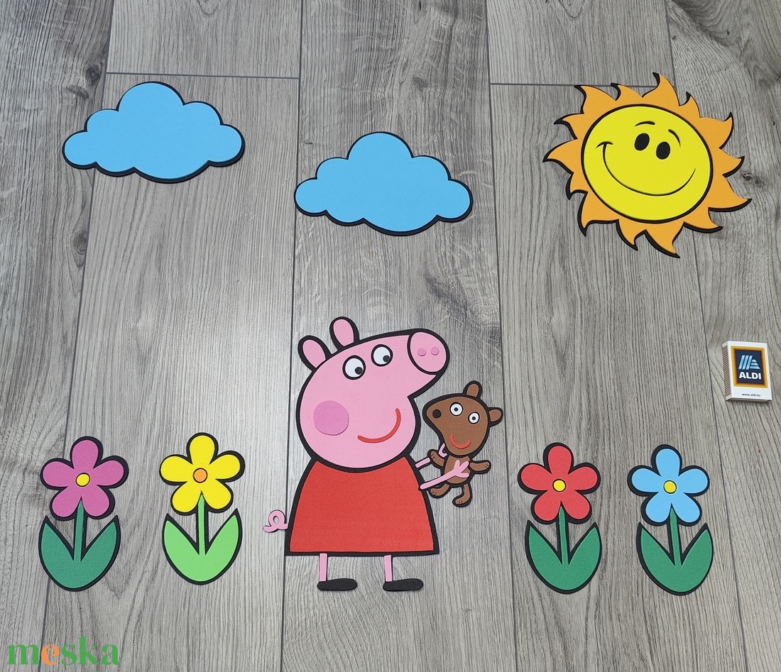 Peppa malac fali dekoráció szett � vidám kerti mesejelenet - baba - mama - babaszoba dekoráció - babaposzter - Meska.hu