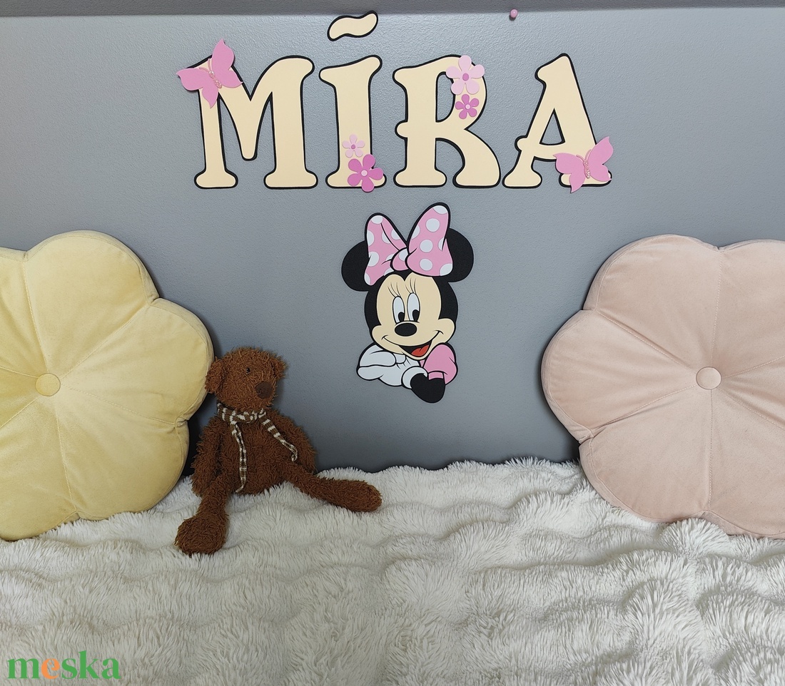 Egyedi névre szóló Minnie egeres fali dekoráció � Kézzel készült gyerekszoba dísz - baba - mama - babaszoba dekoráció - babanév dekoráció - Meska.hu