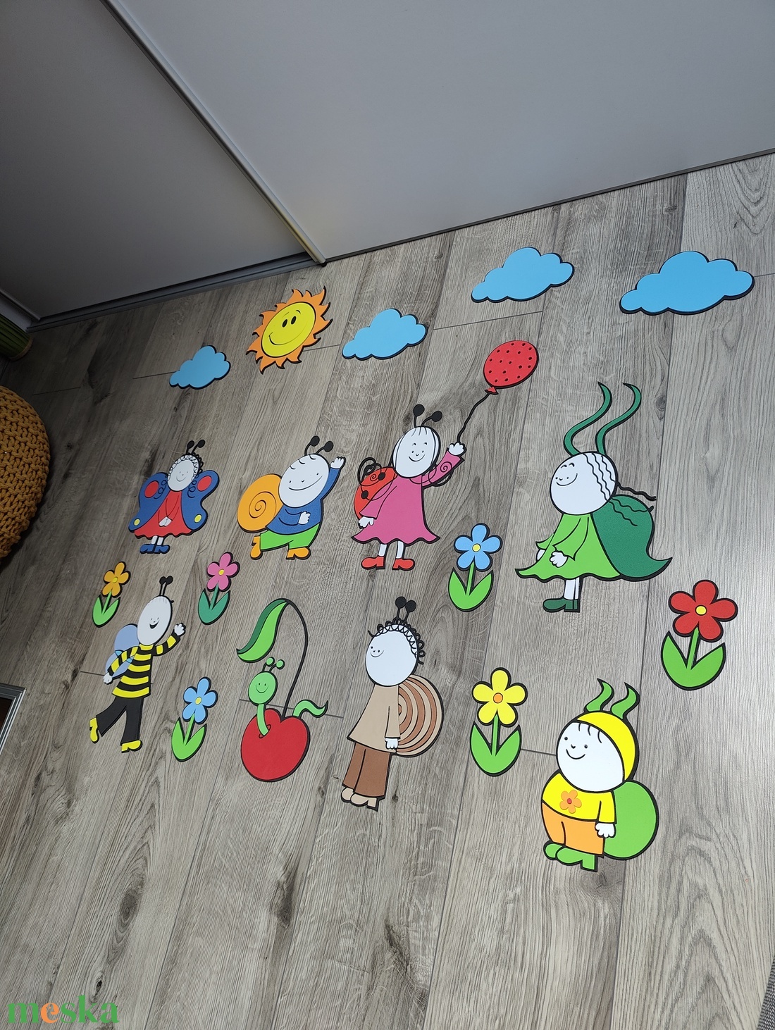 Bogyó és babóca vidám Mesevilág � Kézzel készült dekorgumi figura szett - baba - mama - babaszoba dekoráció - gyerekszoba falmatrica - Meska.hu