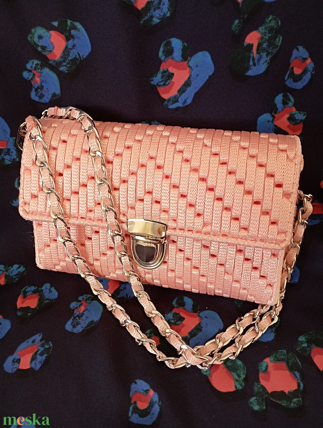 Púder színű kanava táska  - táska & tok - kézitáska & válltáska - alkalmi táska - Meska.hu