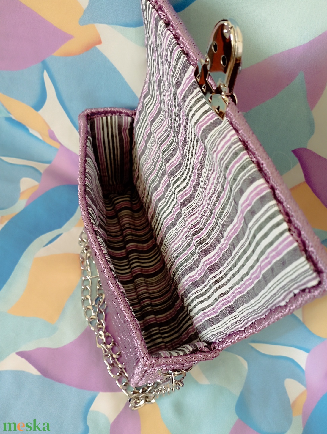 Padlizsán színű kanava táska  - táska & tok - kézitáska & válltáska - alkalmi táska - Meska.hu