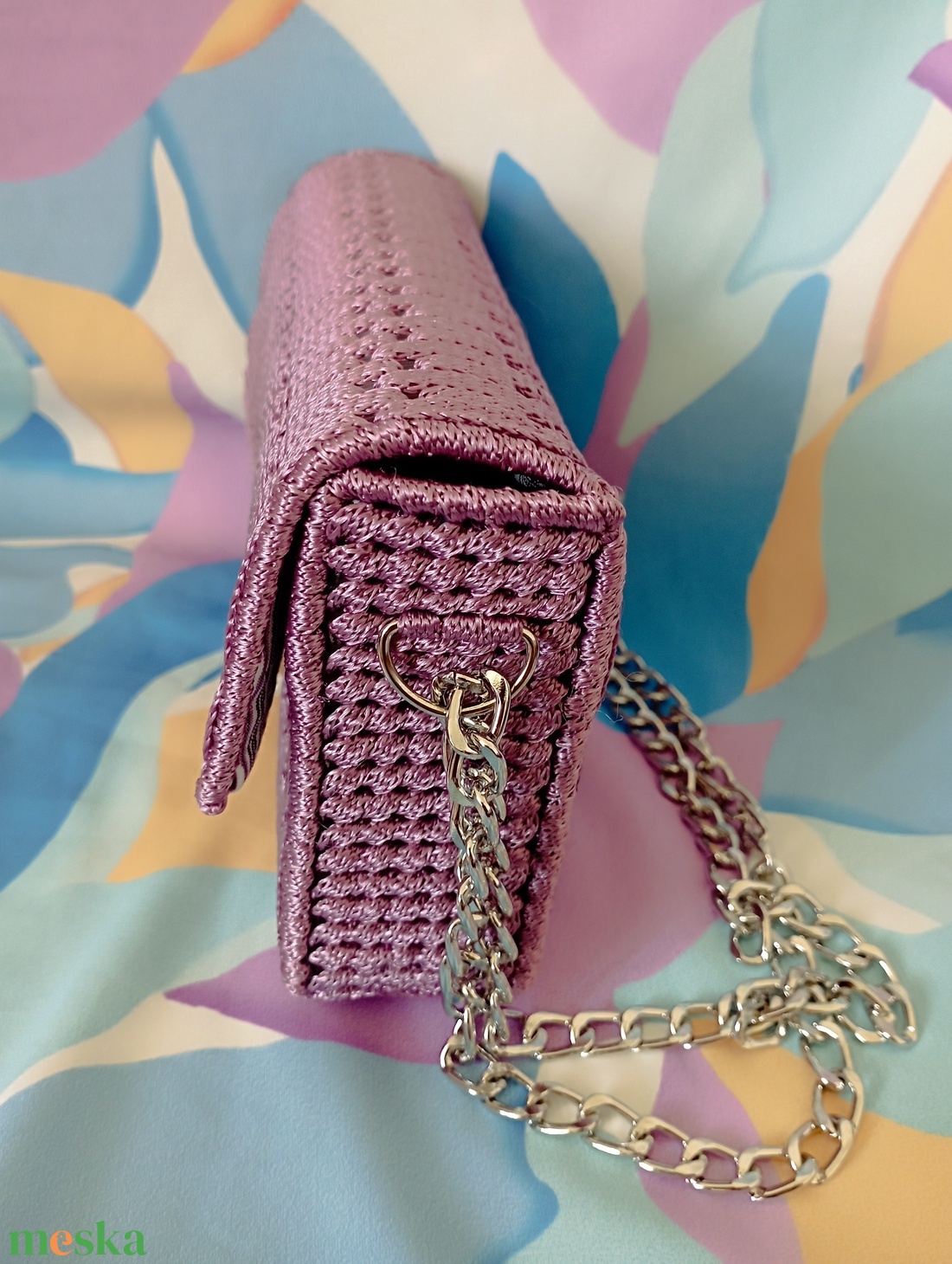 Padlizsán színű kanava táska  - táska & tok - kézitáska & válltáska - alkalmi táska - Meska.hu