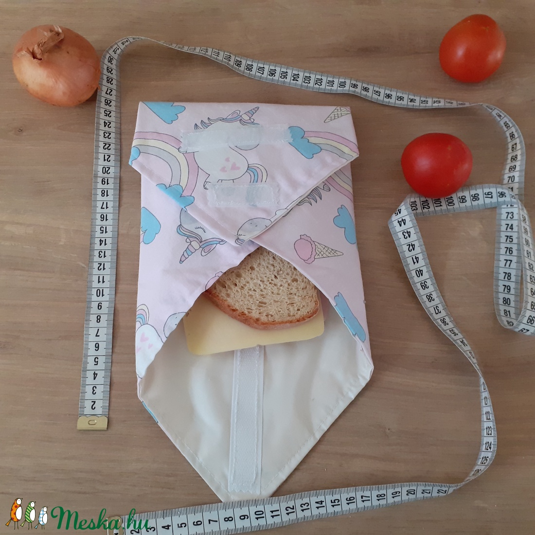 Újraszalvéta, vízhatlan örökszalvéta, szendvics csomagoló - unikornis - snackbag - szendvics csomagoló - szendvics csomagoló - Meska.hu