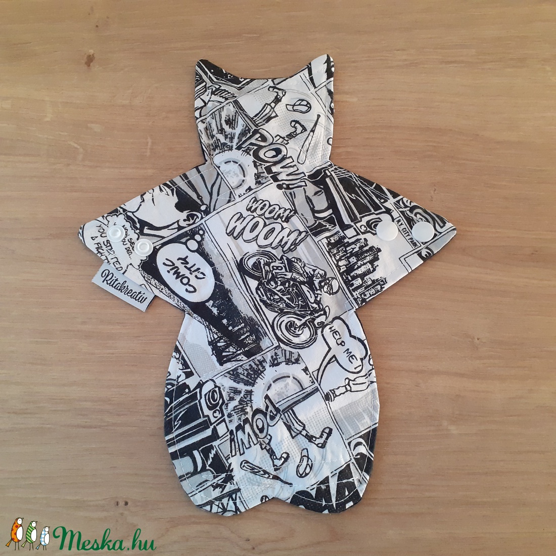 Miau egészségügyi betét közepes, prémium kategória - macska alakú exkluzív formabetét - cartoon képregény - szépségápolás - intim higiénia - intimbetét - Meska.hu