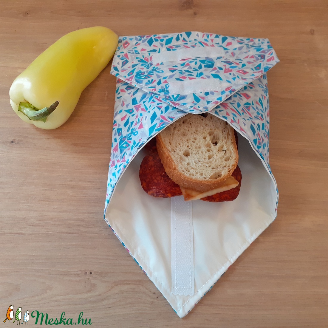 Újraszalvéta, vízhatlan örökszalvéta, szendvics csomagoló - kaleidoszkóp - snackbag - táska & tok - uzsonna- & ebéd tartó - szendvics csomagoló - Meska.hu