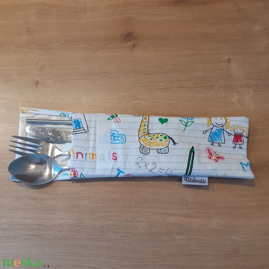 Evőeszköztartó, fogkefetartó, szívószáltartó Anya rajzoltam! - táska & tok - uzsonna- & ebéd tartó - evőeszköz tartó - Meska.hu