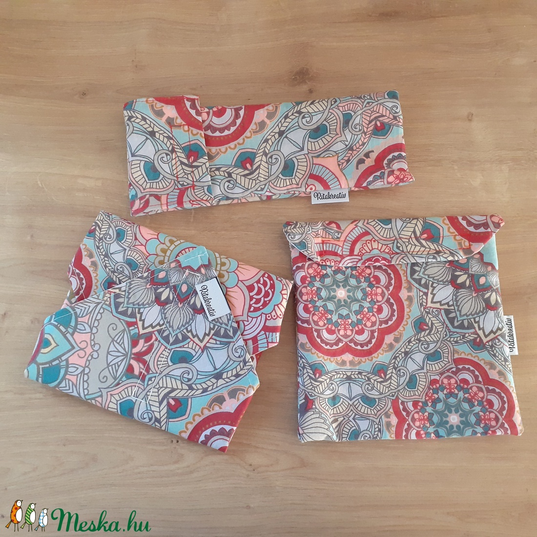 Mandala hulladékmentes elviteles kezdőcsomag - uzsonnástasak, újraszalvéta, evőeszköztartó - táska & tok - bevásárlás & shopper táska - kenyeres zsák - Meska.hu