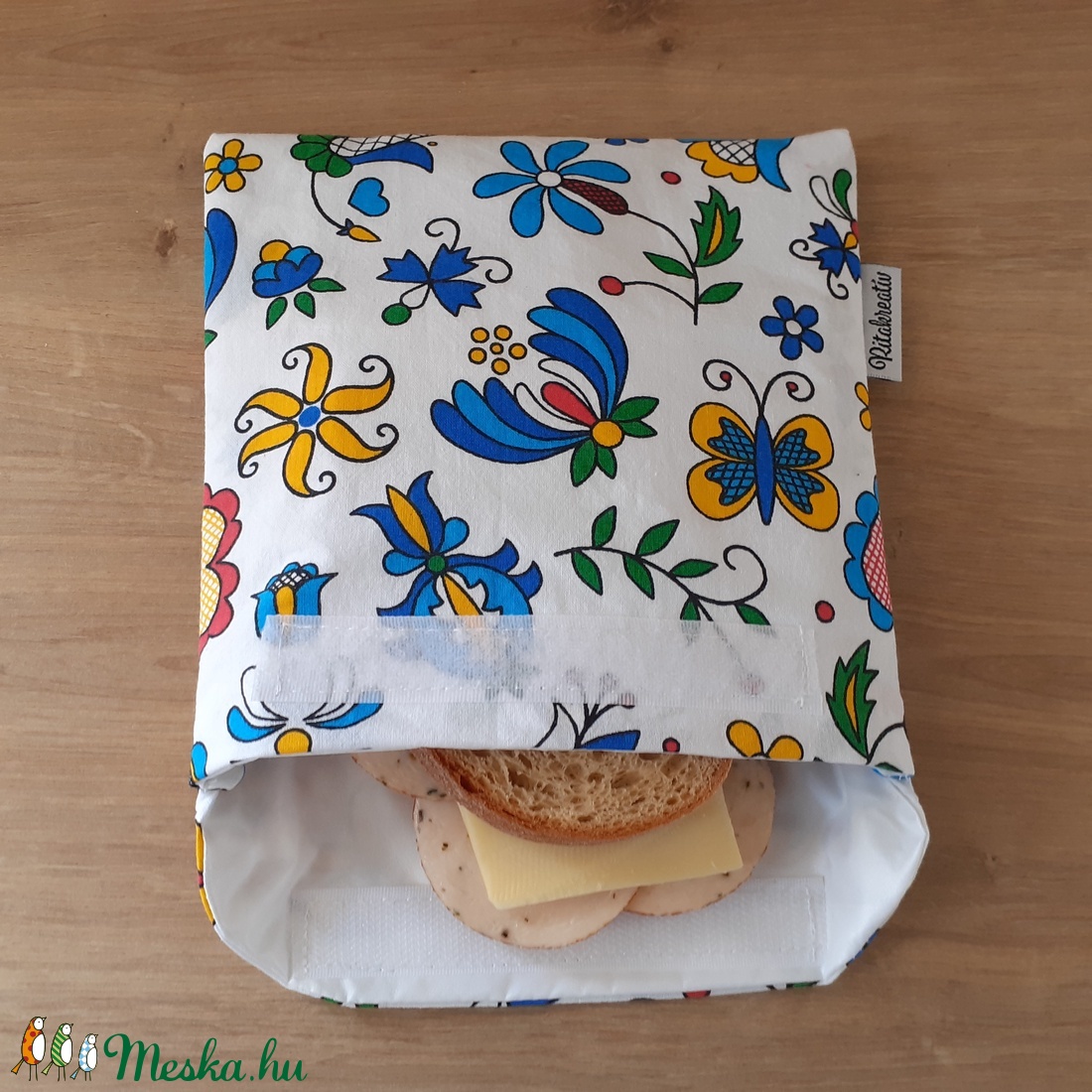 Uzsonnástasak, vízhatlan szendvics csomagoló - nem matyó - snackbag újratasak, vízálló tok, wetbag, betéttartó - táska & tok - uzsonna- & ebéd tartó - szendvics csomagoló - Meska.hu