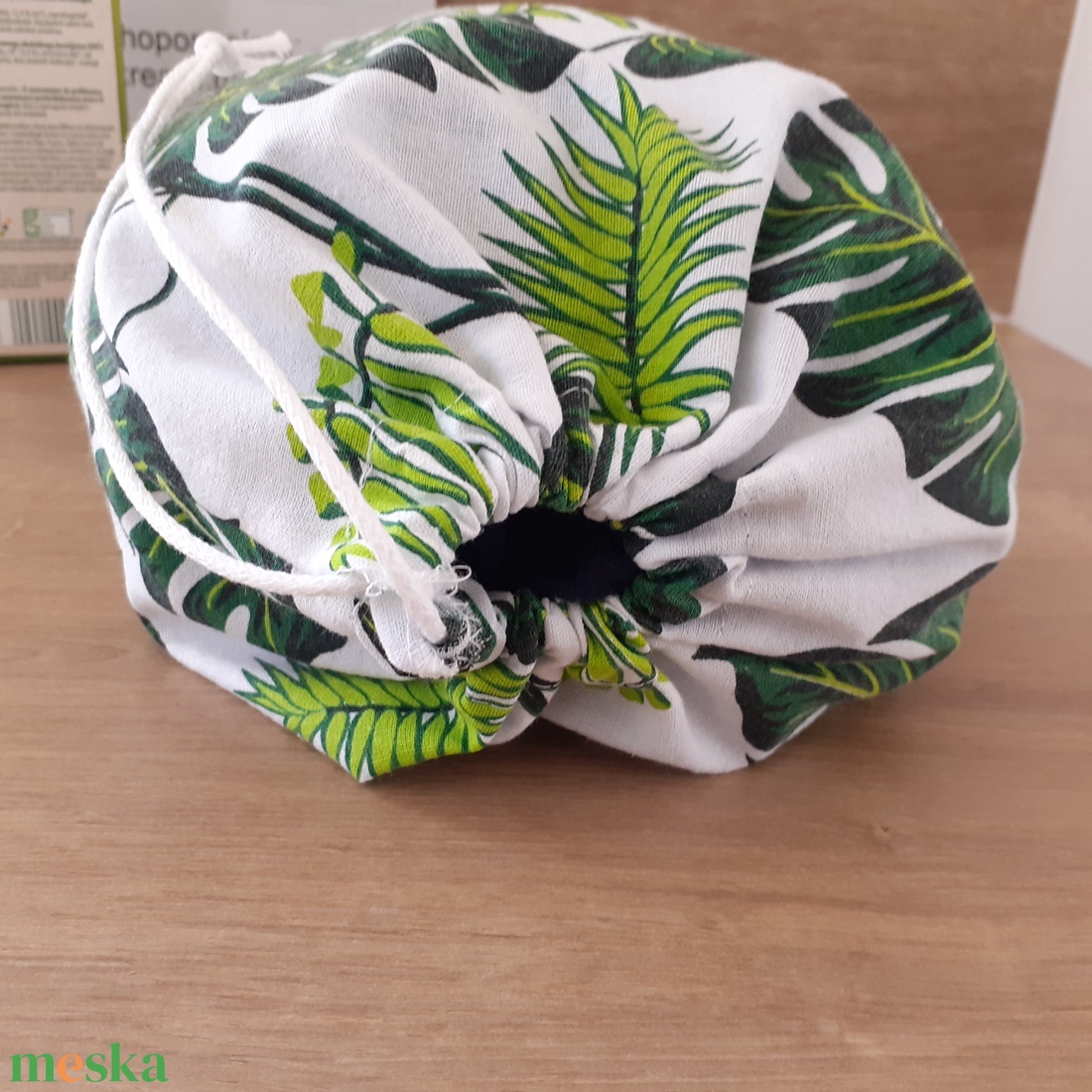 Zöld leveles bevásárlózsák - bevásárló szatyor, vászon zsák, öko zacskó, gyümölcsös, zöldséges - táska & tok - bevásárlás & shopper táska - zöldség/gyümölcs zsák - Meska.hu