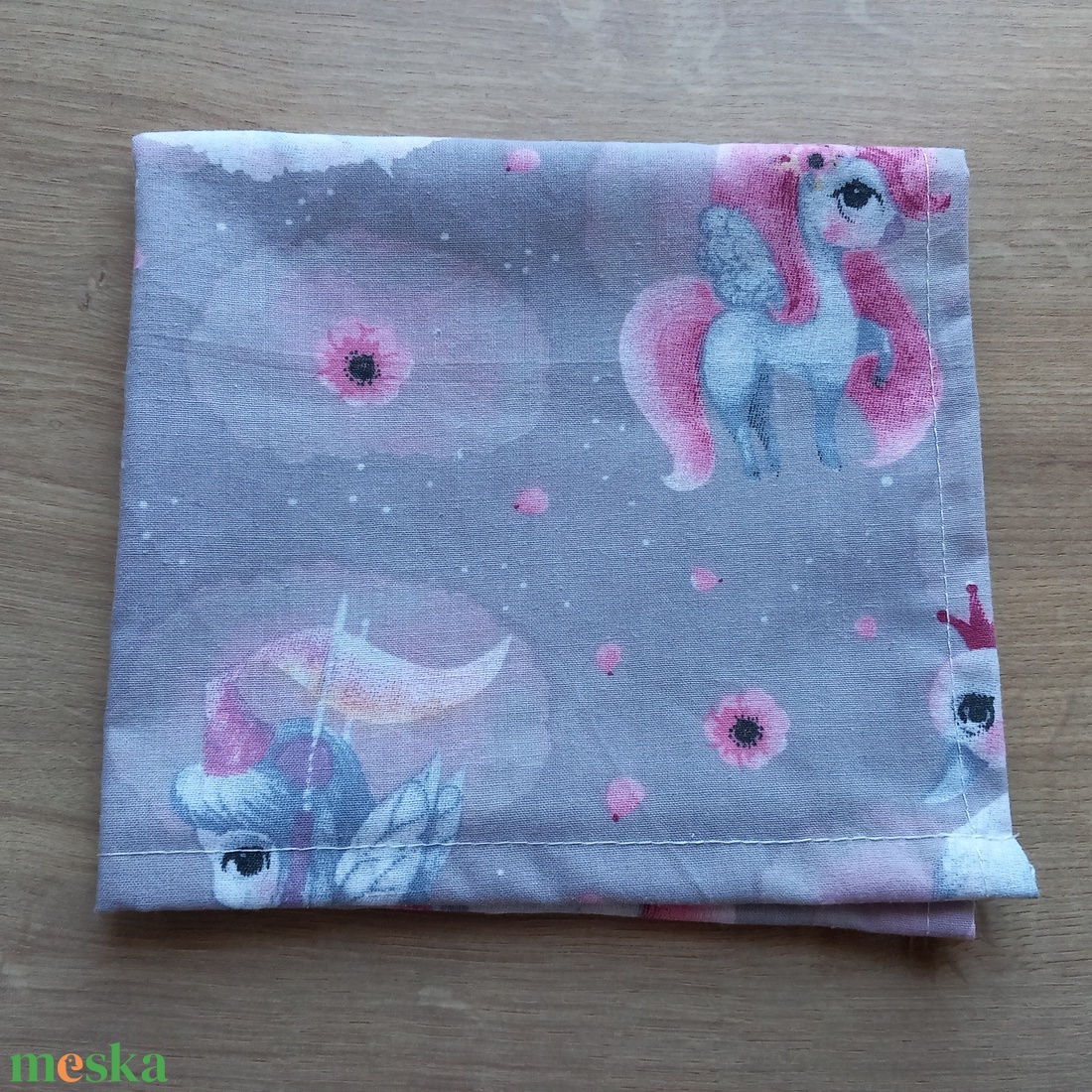 Hattyú és unikornis textilszalvéta / textilzsebkendő - otthon & életmód - konyhafelszerelés, tálalás - konyhai textil - szalvéta - Meska.hu