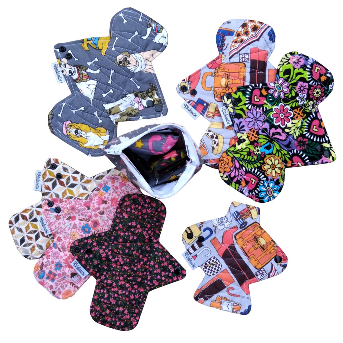 Emma mosható betét csomag normál és erős vérzéshez meglepetés mintával - szépségápolás - intim higiénia - intimbetét - Meska.hu