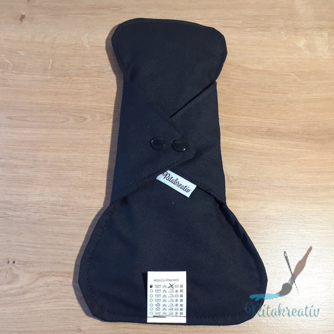 Fekete mosható betét 30cm - szépségápolás - intim higiénia - intimbetét - Meska.hu