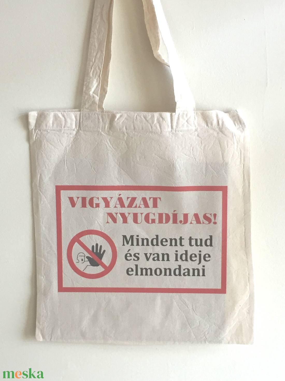 Vászon szatyor -> Nyugdijas - táska & tok - bevásárlás & shopper táska - shopper, textiltáska, szatyor - Meska.hu