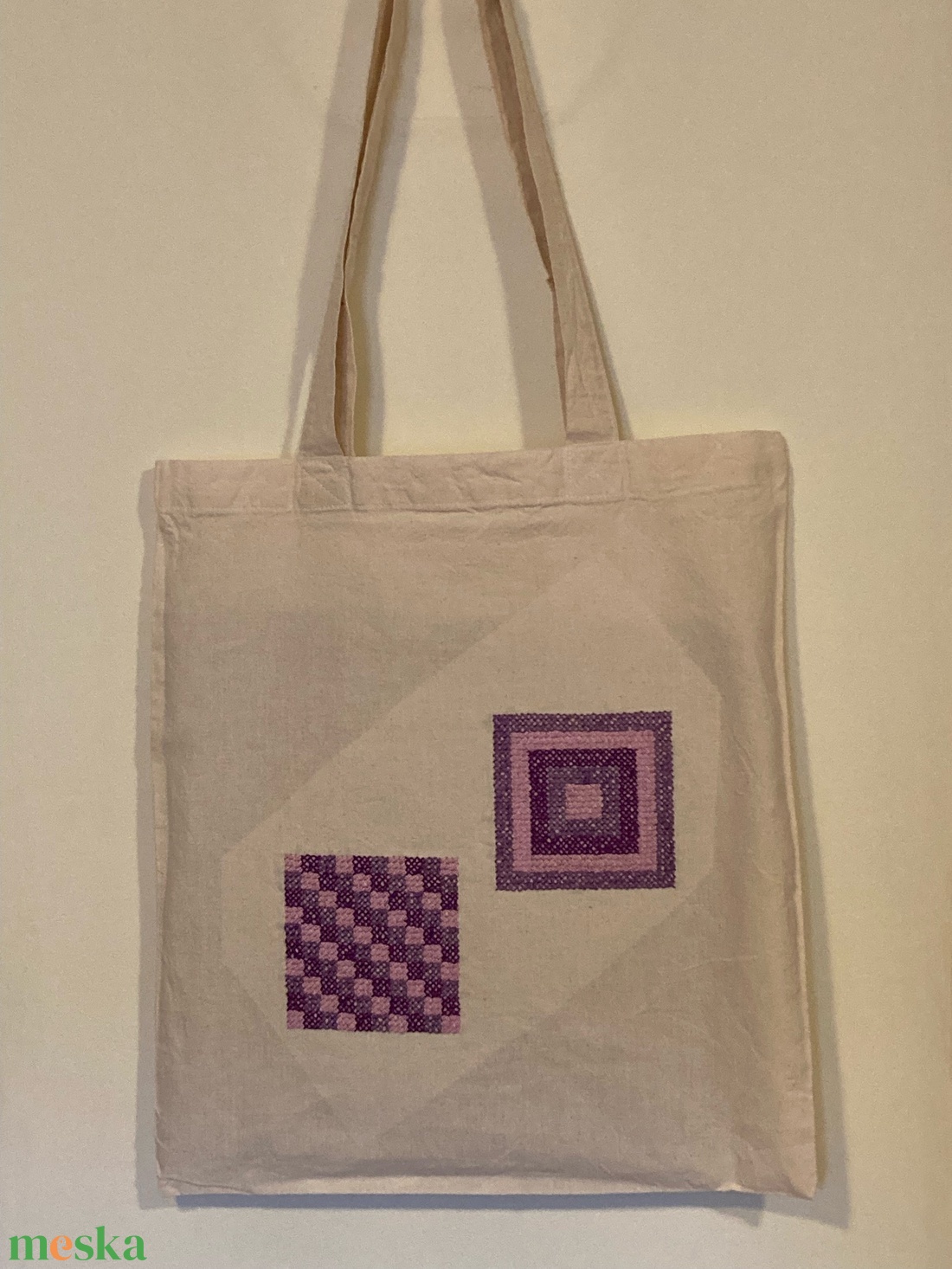 Lila variációk - Kézzel himzett vászonszatyor - táska & tok - bevásárlás & shopper táska - shopper, textiltáska, szatyor - Meska.hu Lila variációk - Kézzel himzett vászonszatyor - táska & tok - bevásárlás & shopper táska - shopper, textiltáska, szatyor - Meska.hu