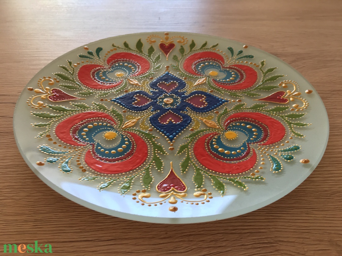 Mandala tál - otthon & életmód - dekoráció - asztal és polc dekoráció - dekorációs tál, tartó - Meska.hu