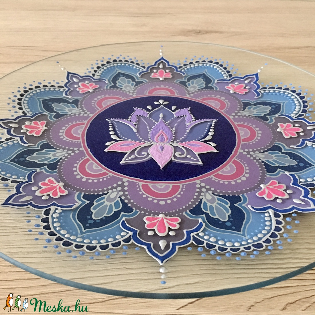 Lótusz Mandala tál 30 cm - otthon & életmód - konyhafelszerelés, tálalás - Meska.hu